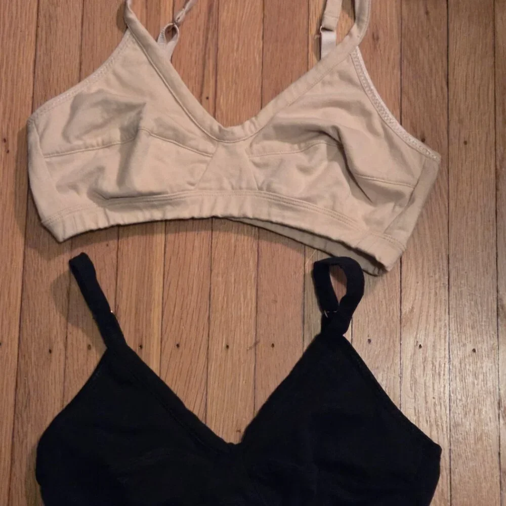 2 Organic Cotton Brook There Bras 34 B/C USA-made - Picture 1 of 3